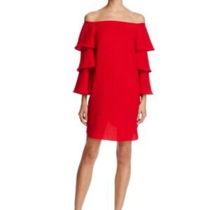 Nanette Lapore red dress with tier sleeves size 10